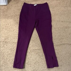 Calvin Klein Purple Straight Split Leg Pants